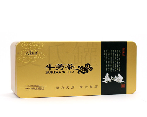 高档黄金牛蒡茶铁盒包装