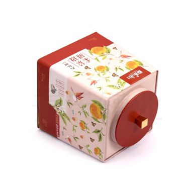 异形大红柑铁盒,柑普茶马口铁盒,茶叶铁盒