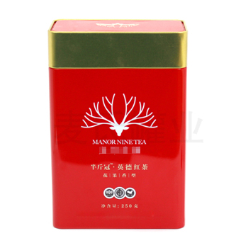 英德红茶铁盒，方形茶叶铁盒包装
