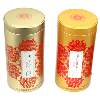 圆形英红九号茶叶罐铁罐_马口铁茶叶罐生产厂家