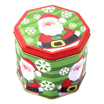 六角形圣诞糖果储存罐铁罐_食品马口铁盒礼品盒厂家包装定制