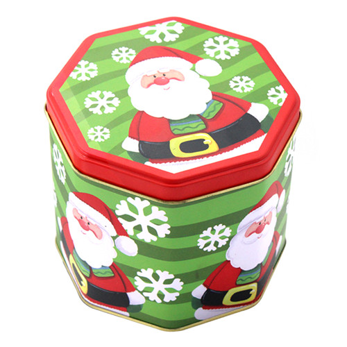 六角形圣诞糖果储存罐铁罐