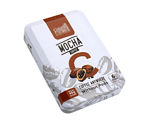 翻盖式方形抹茶咖啡马口铁盒_食品固体饮料马口铁盒包装厂家定制