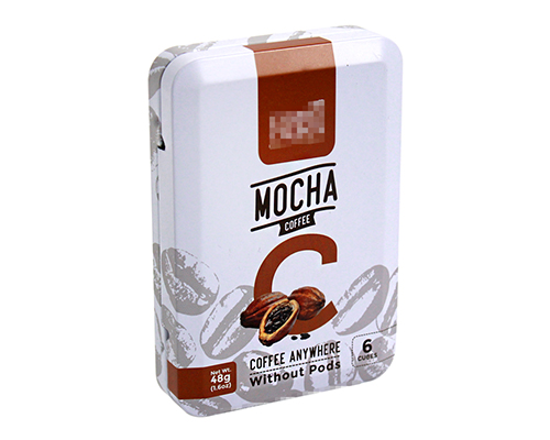 翻盖式方形抹茶咖啡马口铁盒_食品固体饮料马口铁盒包装厂家定制