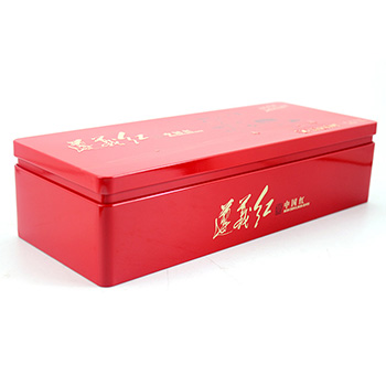 长方形红色马口铁盒_红茶茶叶空铁盒包装定制工厂