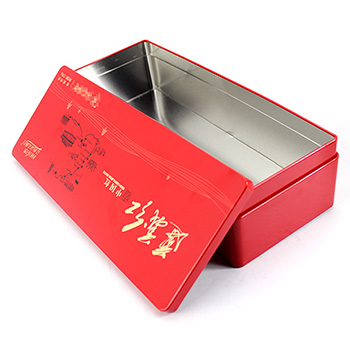 长方形红色马口铁盒_红茶茶叶空铁盒包装定制工厂